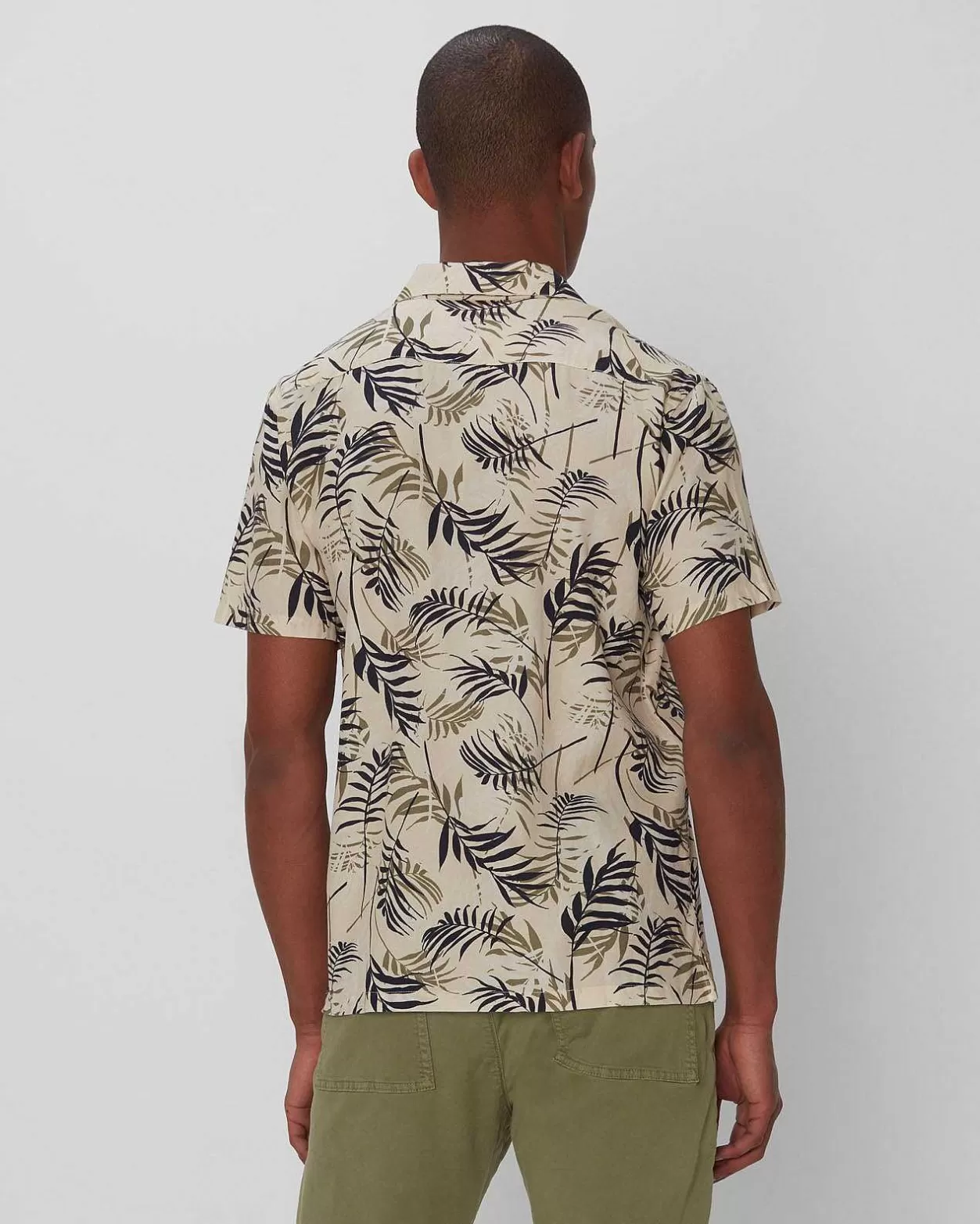 Men 7 For All Mankind Shirts*Palm Print Camp Shirt In Tea