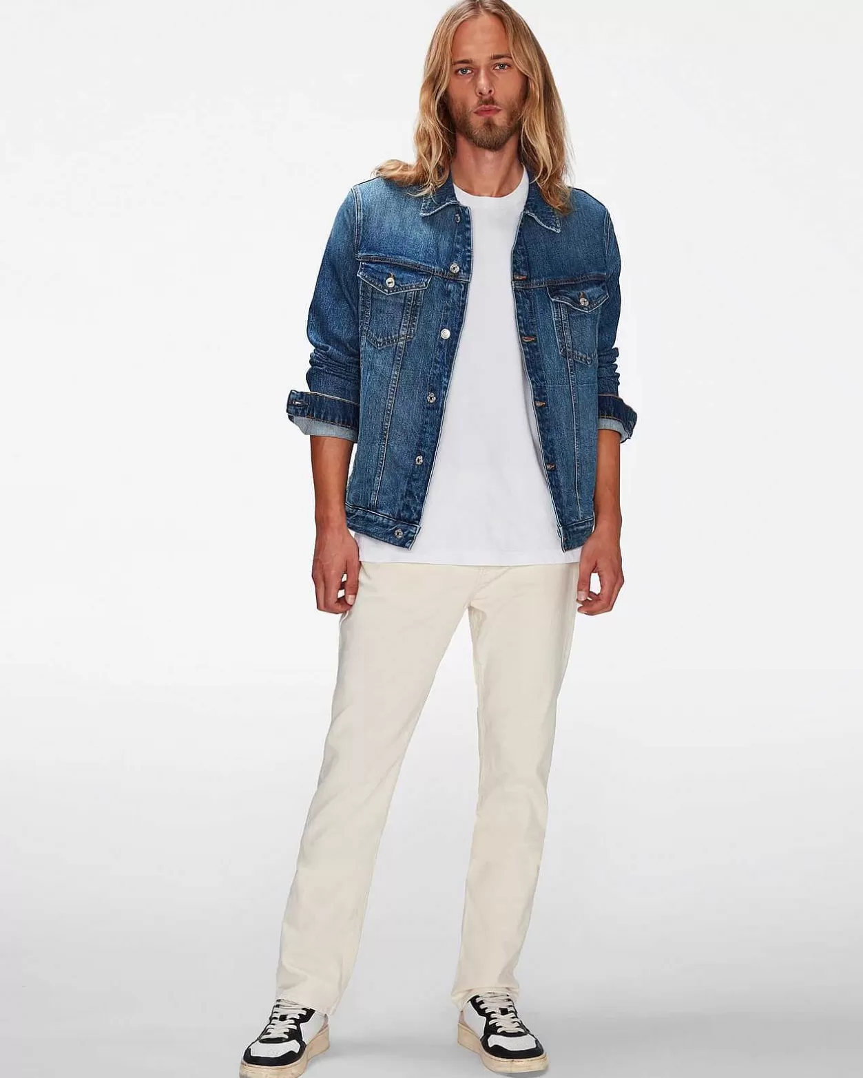 Men 7 For All Mankind Jeans*Perfect Trucker Jacket In Lagoon