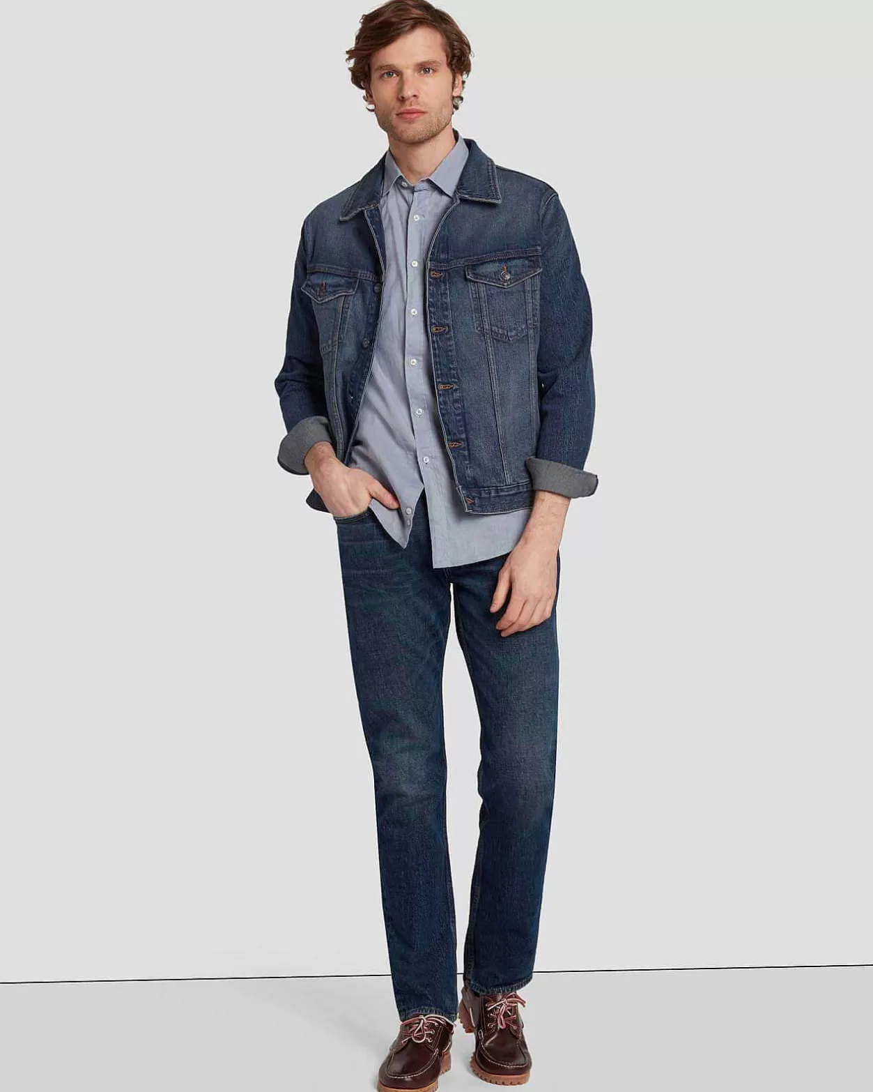 Men 7 For All Mankind Jeans*Perfect Trucker Jacket In Depart