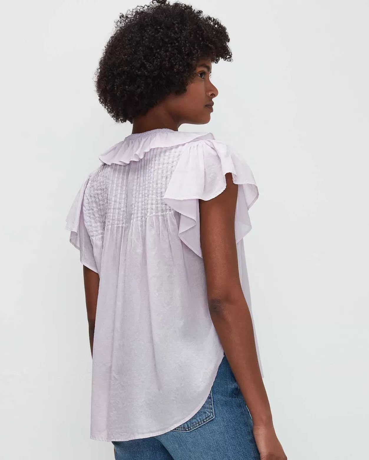 Women 7 For All Mankind Tops*Peter Pan Collar Ruffle Top In Light Lilac