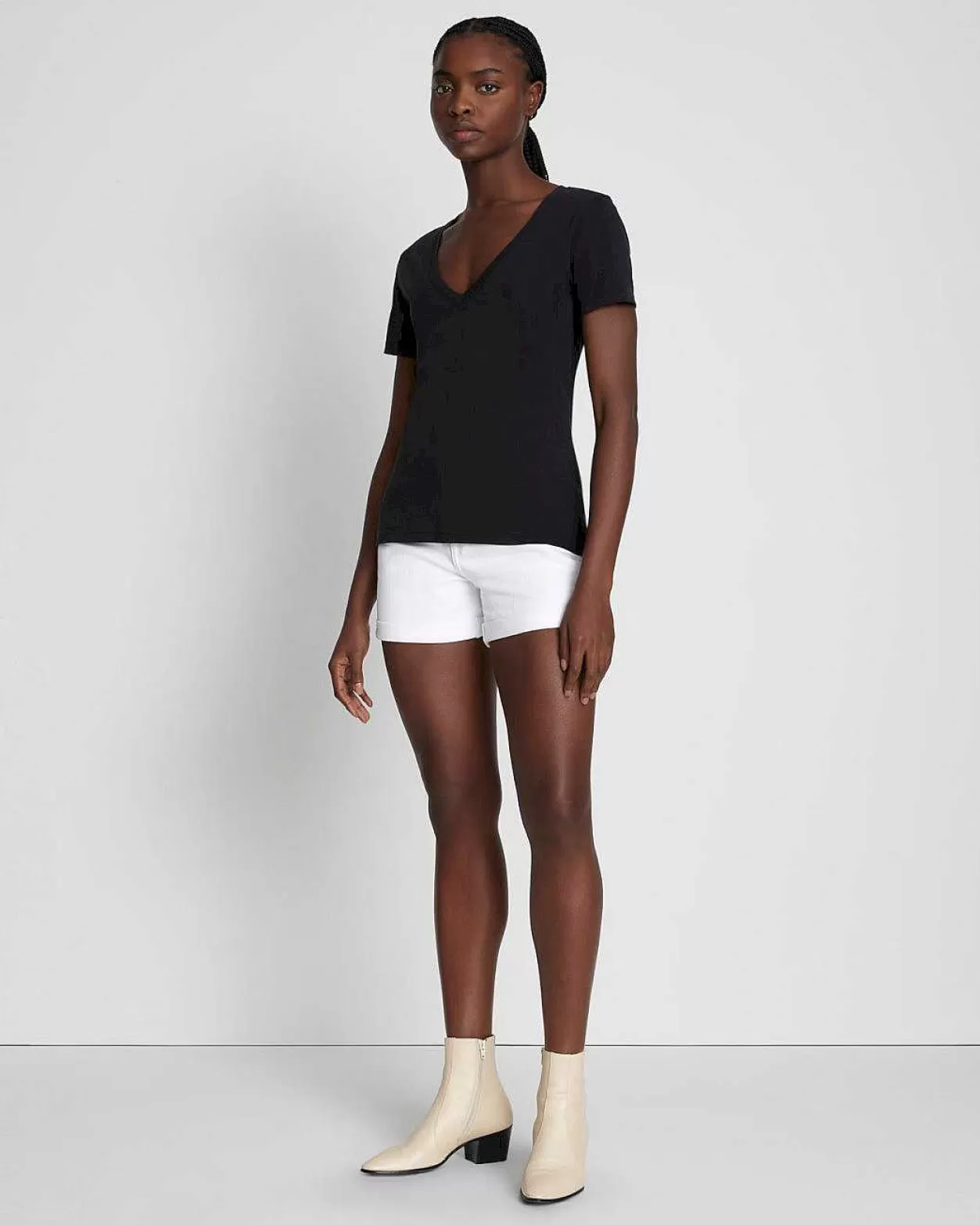 Women 7 For All Mankind Tops*Pima Cotton Easy V-Neck Tee In Moonless Night