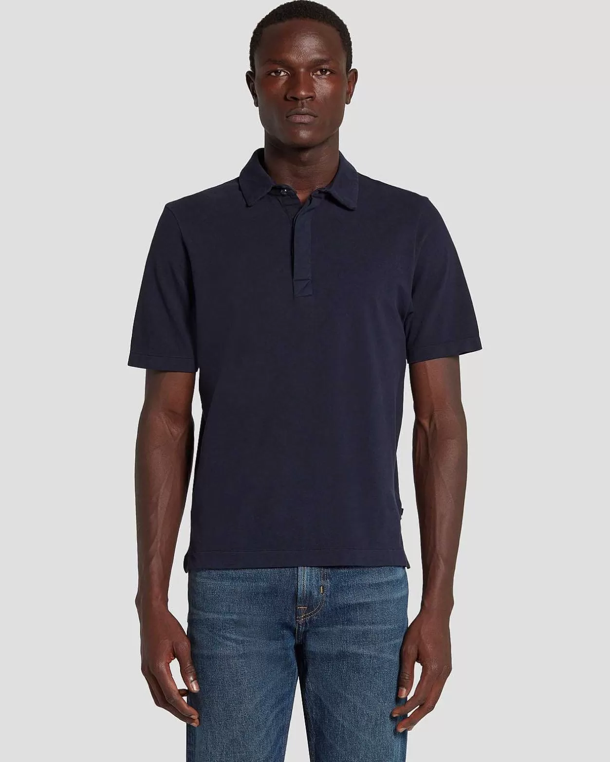 Men 7 For All Mankind Shirts*Pique Knit Polo In Navy