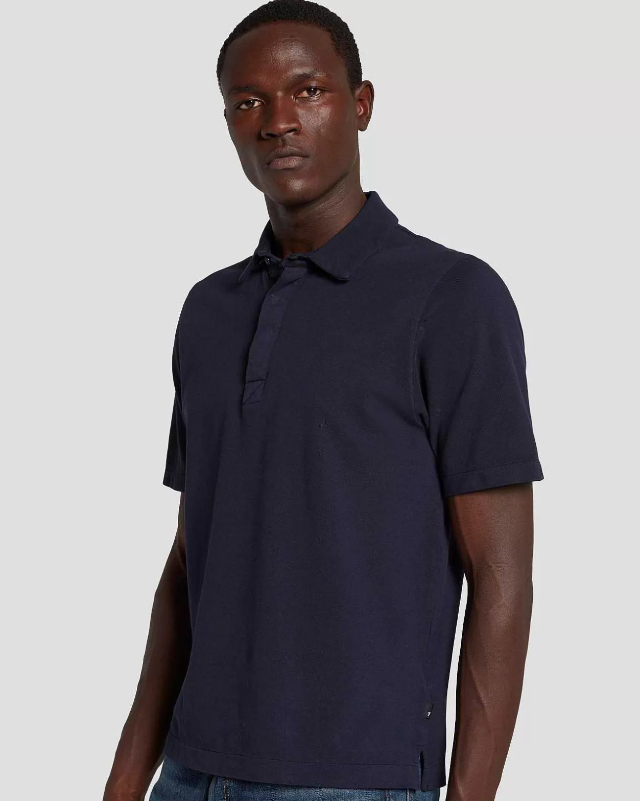 Men 7 For All Mankind Shirts*Pique Knit Polo In Navy