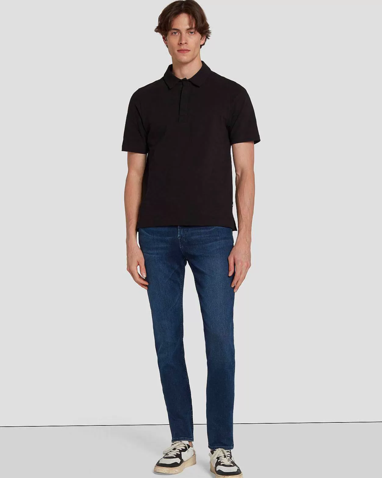 Men 7 For All Mankind Shirts*Pique Knit Polo In Black