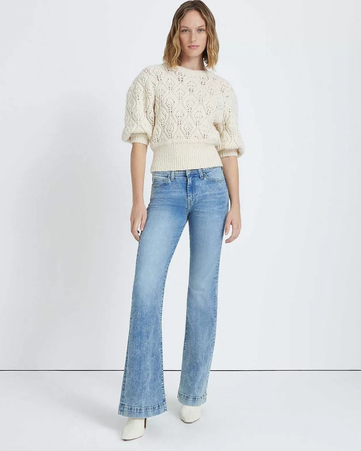 Women 7 For All Mankind Sweaters*Pointelle Sweater In Cream