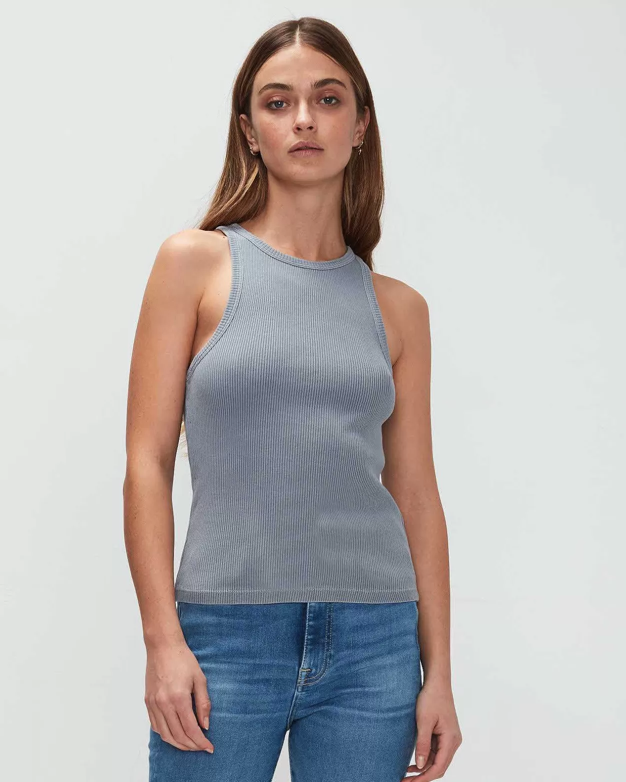 Women 7 For All Mankind Tops*Racerback Tank In Soft Slate