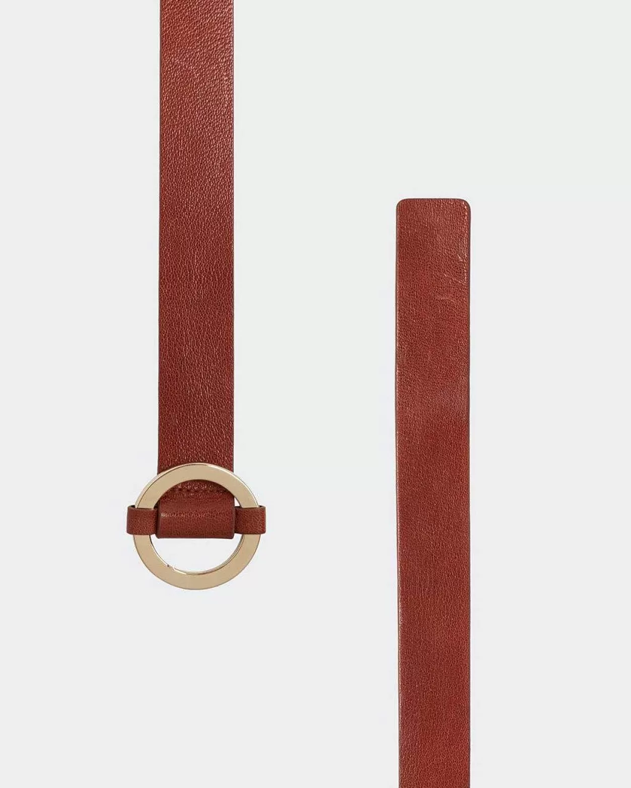 Women 7 For All Mankind *Ring Buckle Leather Belt In Cognac