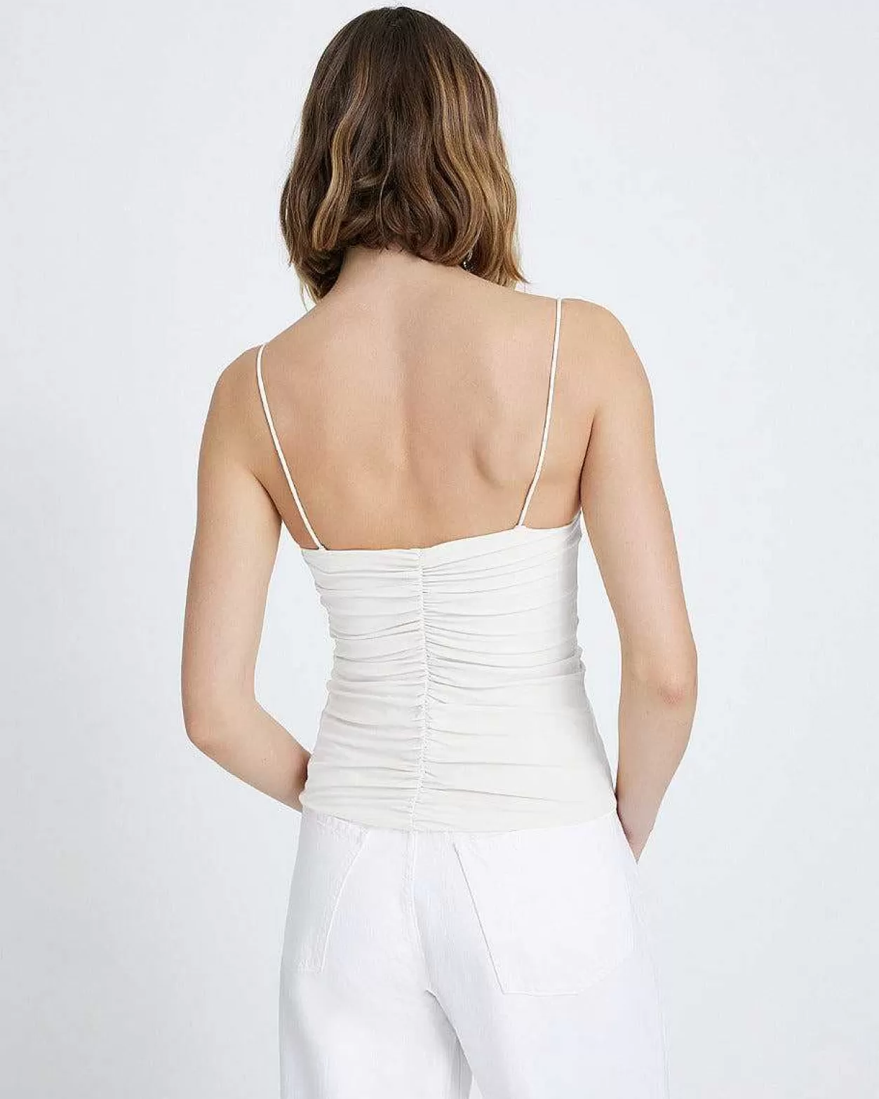 Women 7 For All Mankind Tops*Ruched Cami In White