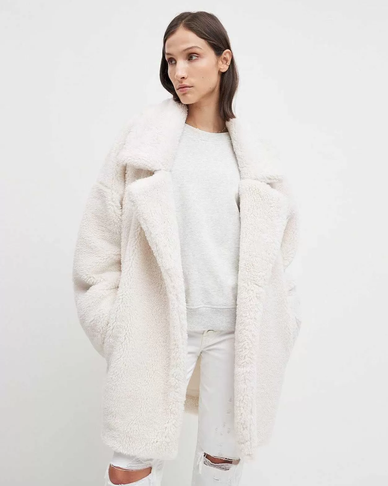 Women 7 For All Mankind Jackets & Coats*Shearling Cozy Coat In Ivory