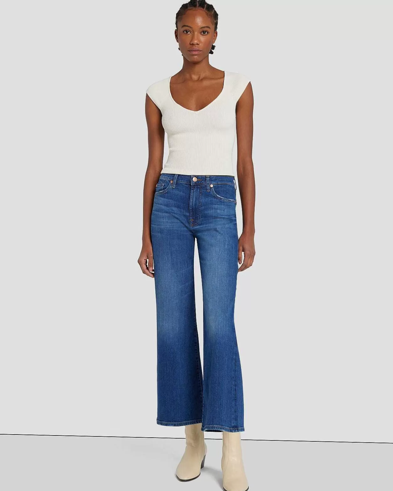 Women 7 For All Mankind Jeans*Slim Illusion Cropped Jo In Highline