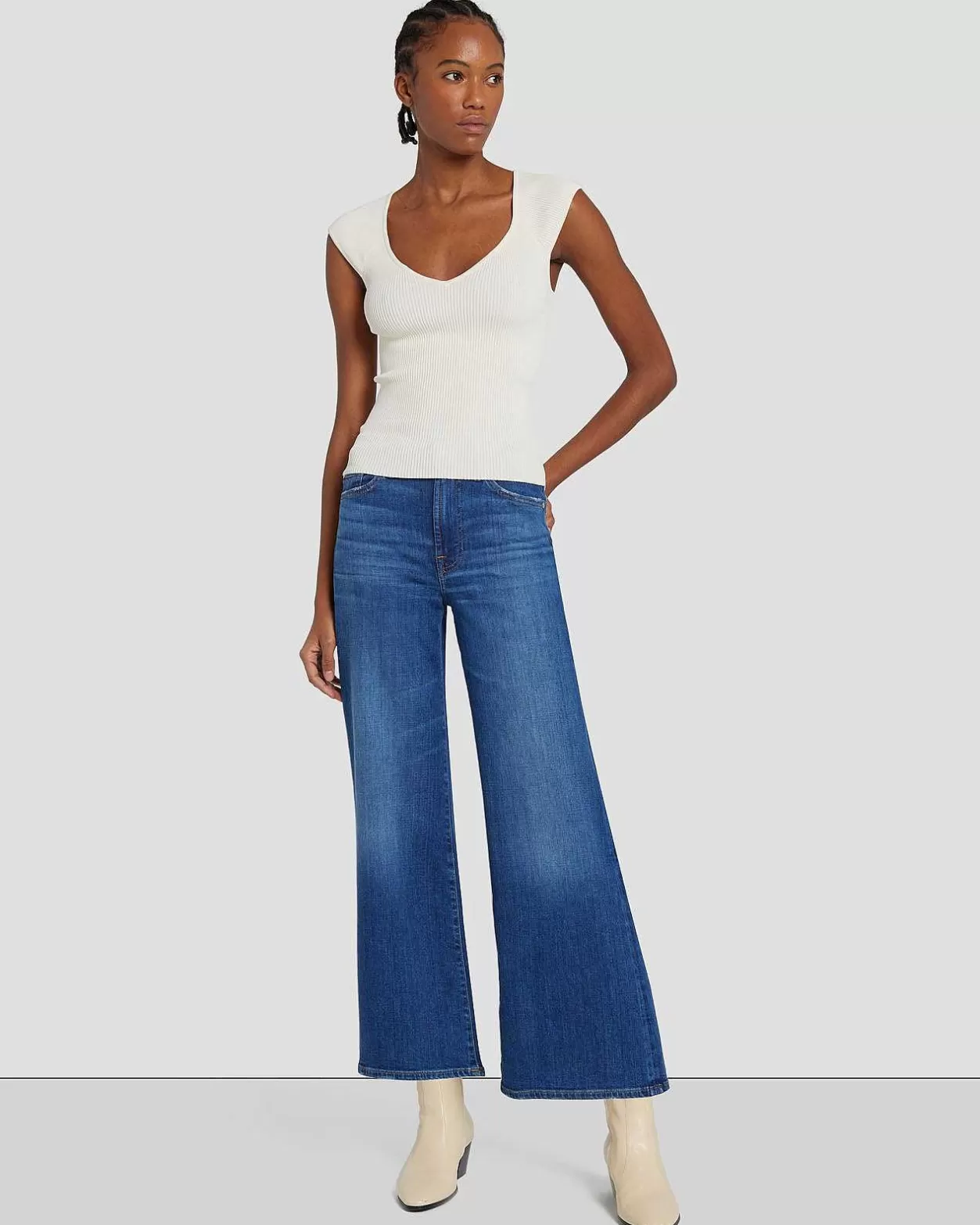 Women 7 For All Mankind Jeans*Slim Illusion Cropped Jo In Highline