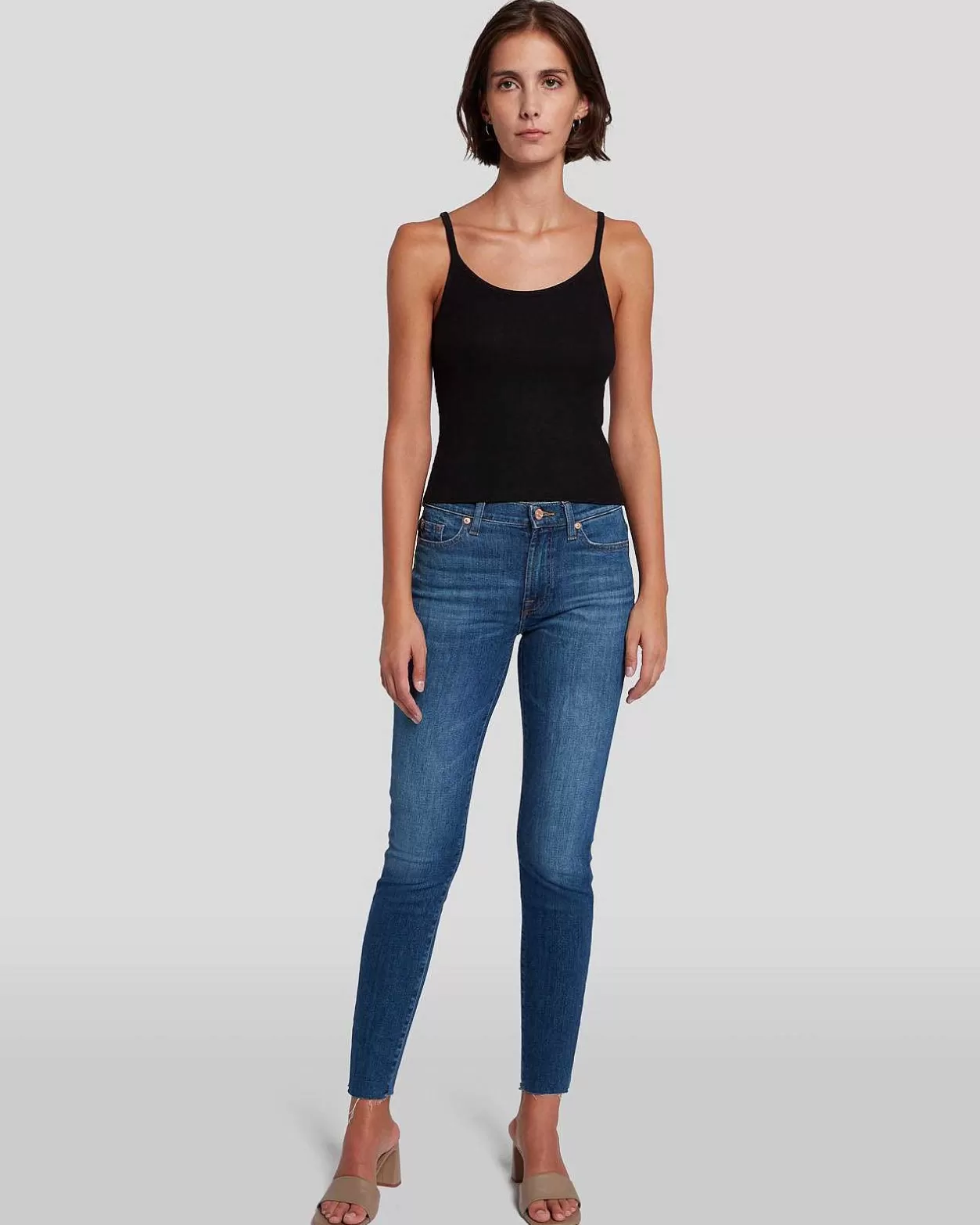 Women 7 For All Mankind Jeans*Slim Illusion High Waist Skinny In Highline