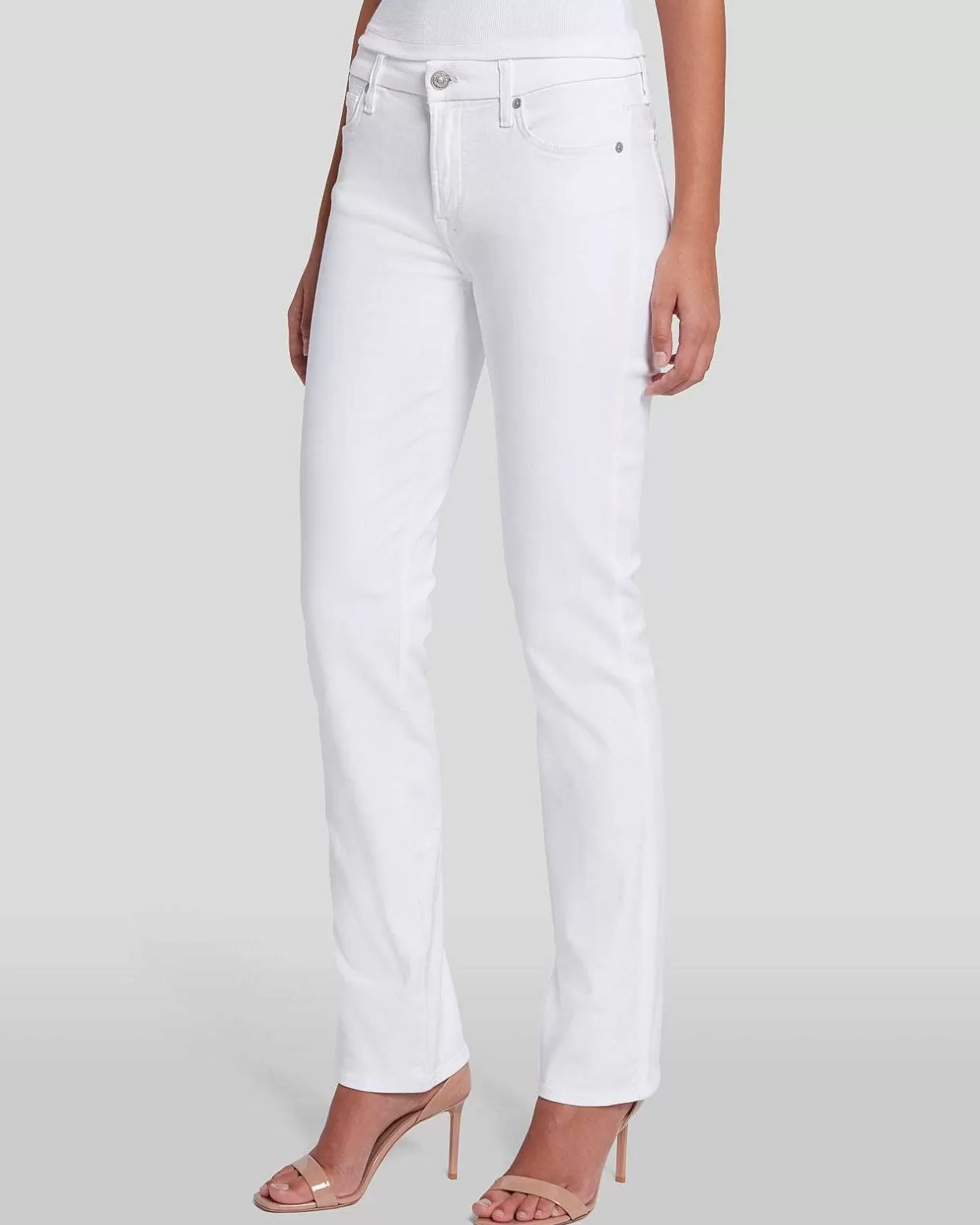 Women 7 For All Mankind Jeans*Slim Illusion Kimmie Straight In Luxe White