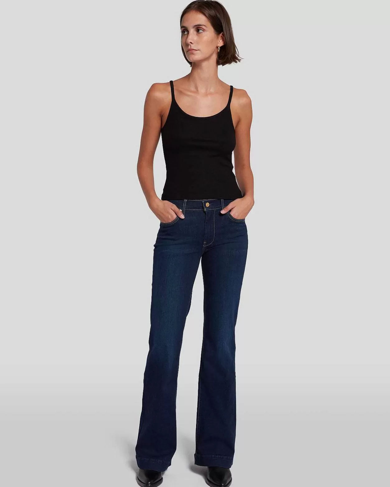 Women 7 For All Mankind Jeans*Slim Illusion Tailorless Dojo In Tried & True Siltridtru