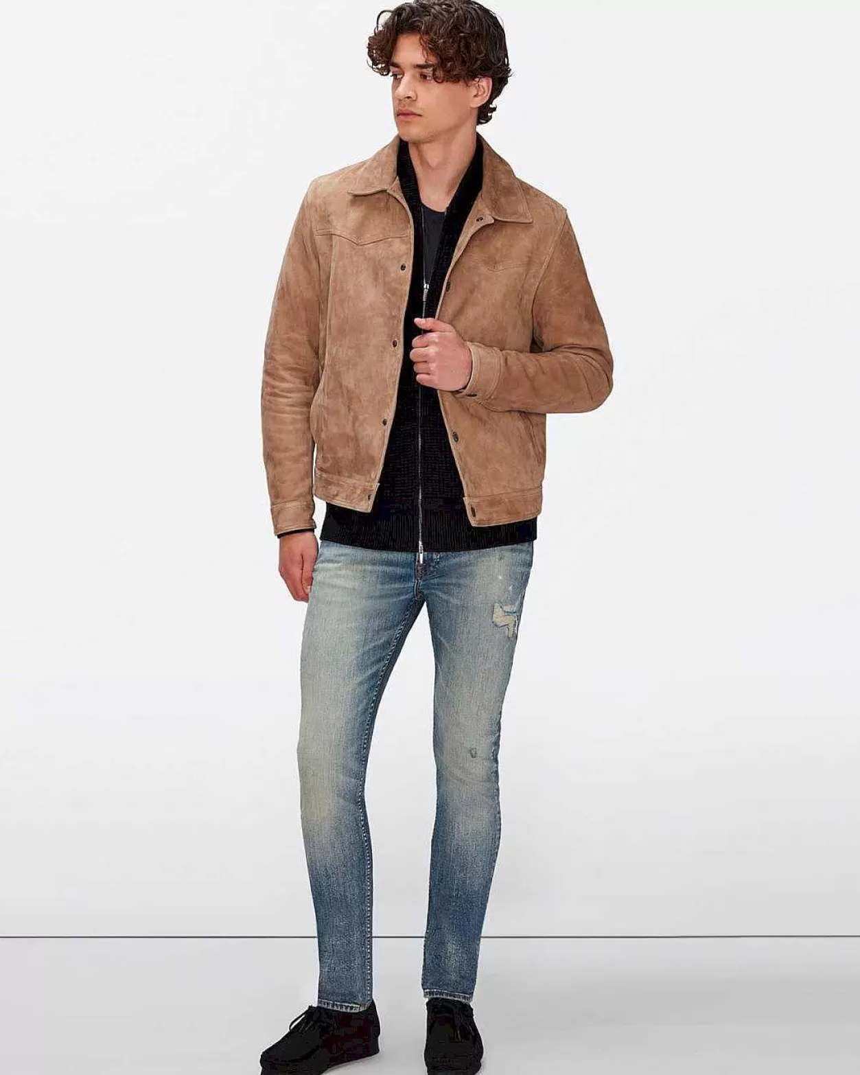 Men 7 For All Mankind Jackets & Coats*Suede Western Jacket In Bamboo