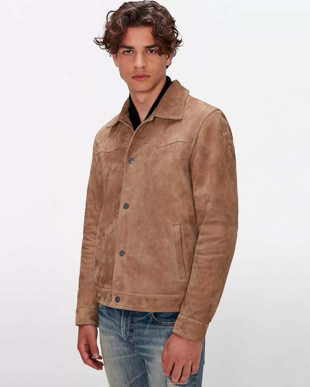 Men 7 For All Mankind Jackets & Coats*Suede Western Jacket In Bamboo