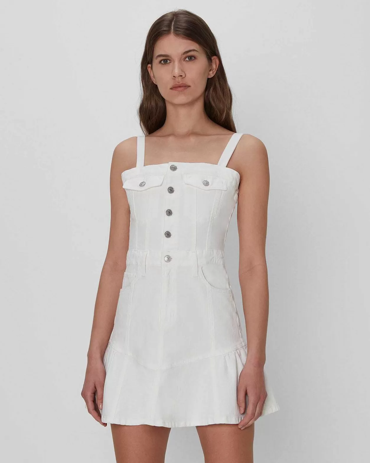 Women 7 For All Mankind Jeans*Surplus Flounce Dress In White