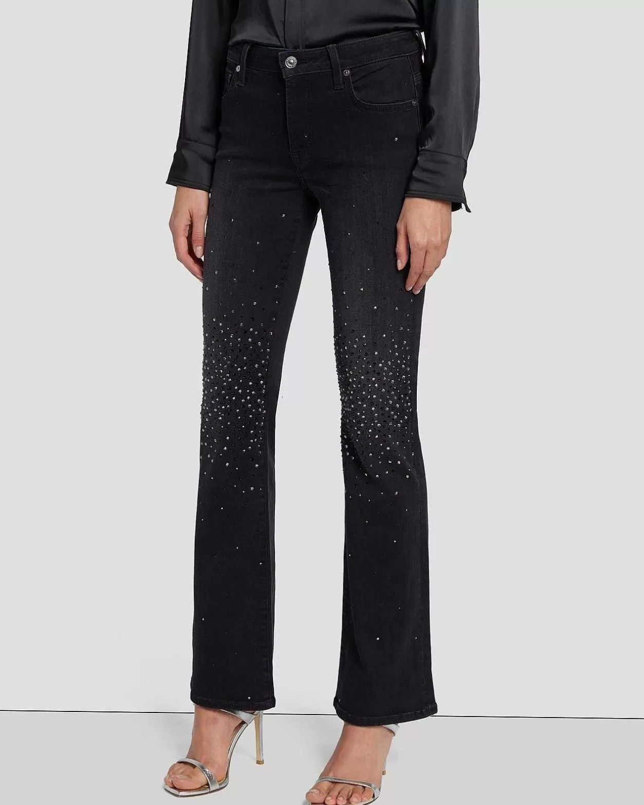 Women 7 For All Mankind Jeans*Tailorless Crystal Bootcut In Black Iris