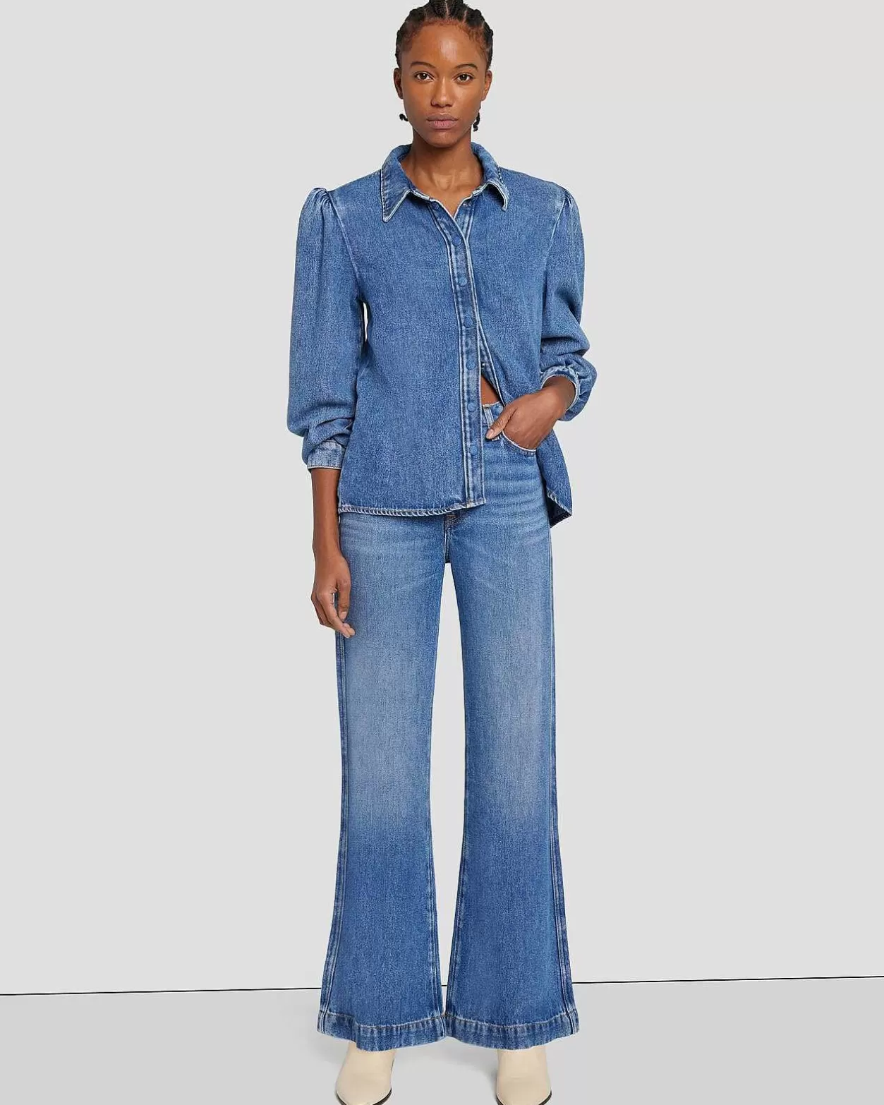 Women 7 For All Mankind Jeans*Tailorless Denim Lustre Modern Dojo In Daylily