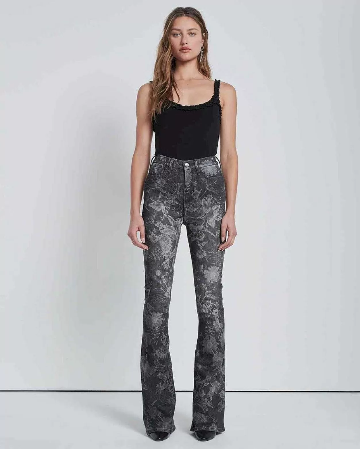 Women 7 For All Mankind Jeans*Ultra High Rise Skinny Bootcut In Fairytale Floral Black