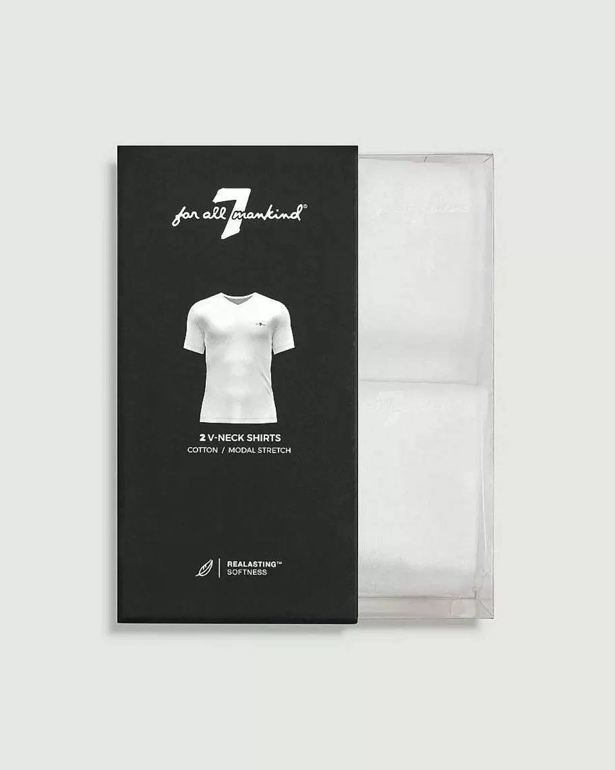 Men 7 For All Mankind Tees*V-Neck Tee 2 Pack In White