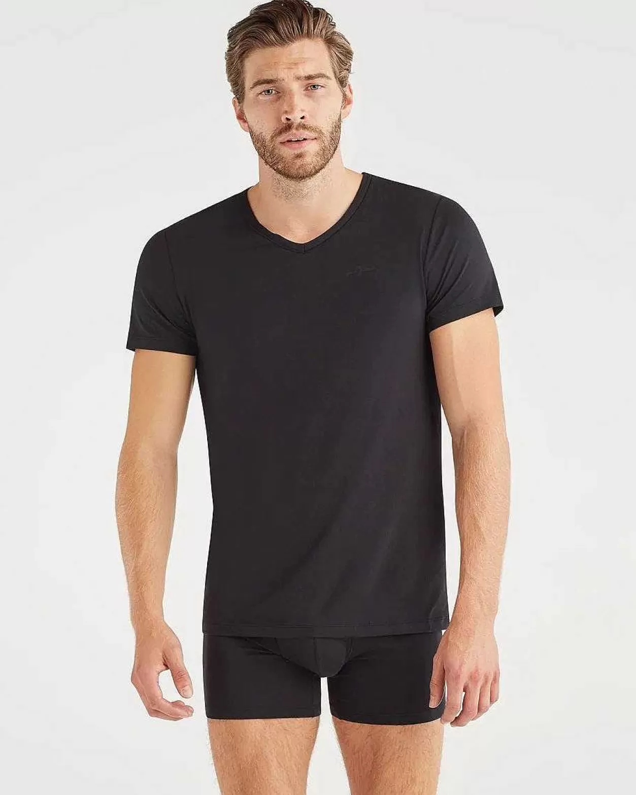 Men 7 For All Mankind Tees*V-Neck Tee 2 Pack In Black