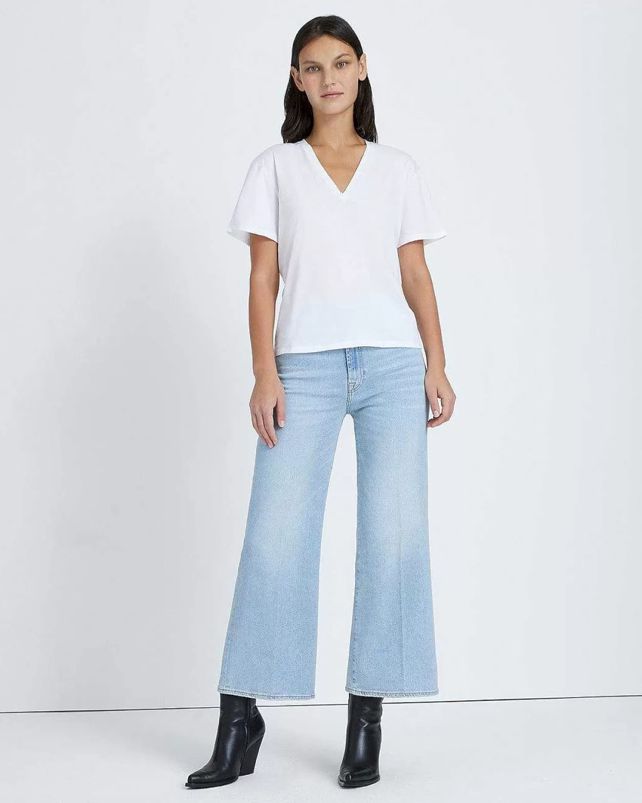 Women 7 For All Mankind Tops*V-Neck Tee In White