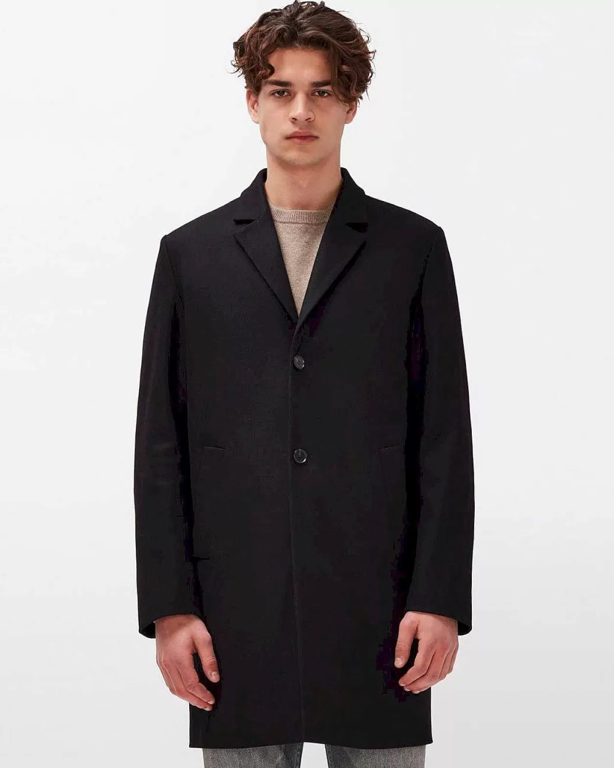 Men 7 For All Mankind Jackets & Coats*Wool Overcoat In Black